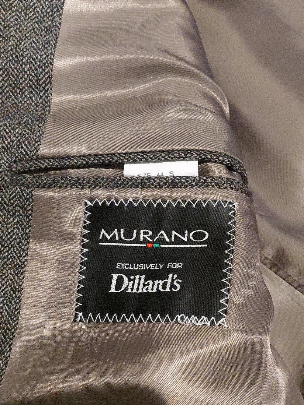 Murano Men's Brown-Gray Classic Herringbone Two-Button 100% Wool Blazer